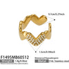 Wholesale Women's Heart Shape Zircon Clipon Earrings Stainless Steel Electroplated Niche Style