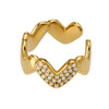Wholesale Women's Heart Shape Zircon Clipon Earrings Stainless Steel Electroplated Niche Style