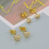 Wholesale Women's Heart Shaped Copper Earrings With Gold Plated Electroplating Design