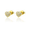 Wholesale Women's Heart Shaped Copper Earrings With Gold Plated Electroplating Design