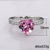 Wholesale Women's Heart Shaped Engagement Wedding Ring Inlaid With Pink Diamond Zircon On Copper