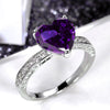 Wholesale Women's Heart Shaped Engagement Wedding Ring Inlaid With Pink Diamond Zircon On Copper