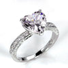 Wholesale Women's Heart Shaped Engagement Wedding Ring Inlaid With Pink Diamond Zircon On Copper