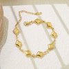 Wholesale Women's Heart Shaped Geometric Diamond Pattern Real Gold Plated Stainless Steel And Titanium Steel Bracelet For Office Ladies