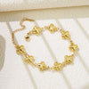 Wholesale Women's Heart Shaped Geometric Diamond Pattern Real Gold Plated Stainless Steel And Titanium Steel Bracelet For Office Ladies