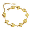 Wholesale Women's Heart Shaped Geometric Diamond Pattern Real Gold Plated Stainless Steel And Titanium Steel Bracelet For Office Ladies