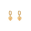 Wholesale Women's Heart Shaped Geometric Stainless Steel 18K Gold Electroplated Diamondencrusted Earrings