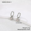Wholesale Women's Heart Shaped Geometric Stainless Steel 18K Gold Electroplated Diamondencrusted Earrings