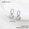 Wholesale Women's Heart Shaped Geometric Stainless Steel 18K Gold Electroplated Diamondencrusted Earrings