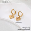 Wholesale Women's Heart Shaped Geometric Stainless Steel 18K Gold Electroplated Diamondencrusted Earrings