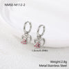 Wholesale Women's Heart Shaped Geometric Stainless Steel 18K Gold Electroplated Diamondencrusted Earrings