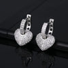 Wholesale Women's Heart Shaped Zircon Earrings Made Of Environmental Protection Copper