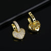 Wholesale Women's Heart Shaped Zircon Earrings Made Of Environmental Protection Copper
