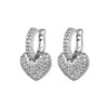 Wholesale Women's Heart Shaped Zircon Earrings Made Of Environmental Protection Copper