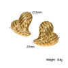 Wholesale Women's Heart Striped Asymmetric Titanium Steel And Stainless Steel Earrings With Electroplating