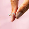 Wholesale Women's Heartbeat Geometric Sterling Silver 925 Ring Inlaid Zircon With Electroplating