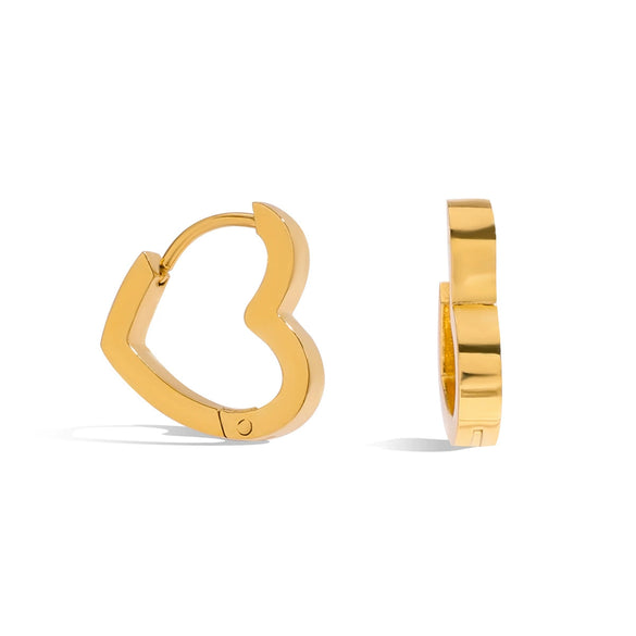 Wholesale Women's Heartshaped And Fivepointed Star Stainless Steel Goldplated Earrings