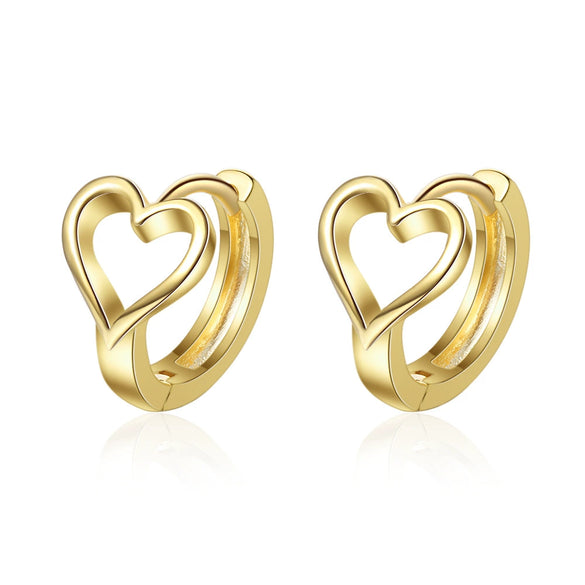 Wholesale Women's Heartshaped Copper Electroplated Earrings
