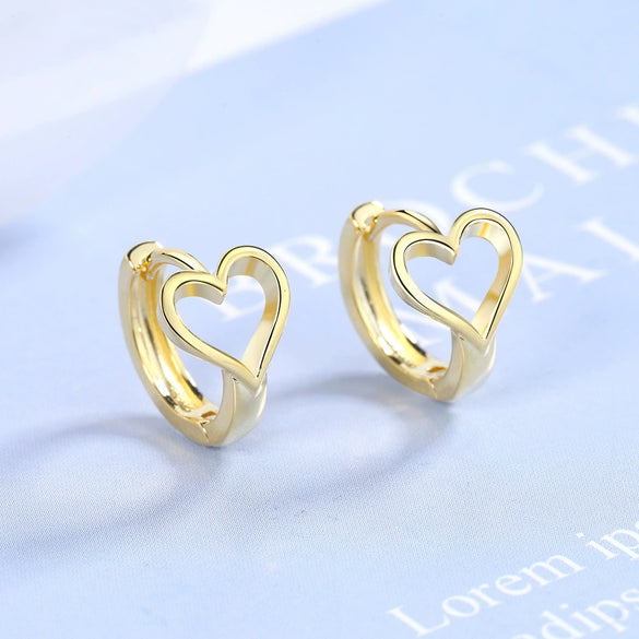 Wholesale Women's Heartshaped Copper Electroplated Earrings