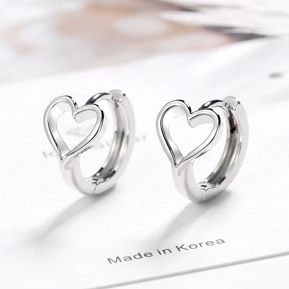 Wholesale Women's Heartshaped Copper Electroplated Earrings
