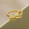 Wholesale Women's Heartshaped Copper Ring Gold Inlaid With Microinlaid Zircon Simple Style