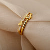 Wholesale Women's Heartshaped Copper Ring Gold Inlaid With Microinlaid Zircon Simple Style