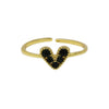 Wholesale Women's Heartshaped Copper Ring 18K Goldplated With Zirconium