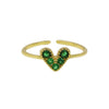 Wholesale Women's Heartshaped Copper Ring 18K Goldplated With Zirconium