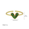 Wholesale Women's Heartshaped Copper Ring 18K Goldplated With Zirconium
