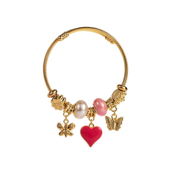 Wholesale Women's Heartshaped Diamond Alloy Bracelet For Students And Girlfriends
