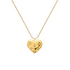Wholesale Women's Heartshaped Diamondencrusted Ball Bead Chain Titanium Steel 18K Gold Plated Necklace Jewelry