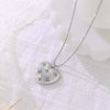 Wholesale Women's Heartshaped Diamondencrusted Ball Bead Chain Titanium Steel 18K Gold Plated Necklace Jewelry