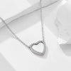 Wholesale Women's Heartshaped Diamondencrusted 925 Sterling Silver Pendant Necklace With Cross Chain