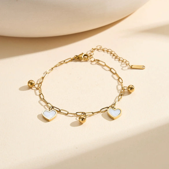 Wholesale Women's Heartshaped Geometric Stainless Steel Electroplated Bracelet Pendant