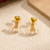 Wholesale Women's Heartshaped Geometric Stainless Steel Electroplated Earrings Light Luxury Minimalist Style