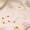 Wholesale Women's Heartshaped Geometric Stainless Steel Glazed Goldplated Clavicle Necklace In Light Luxury Style