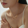 Wholesale Women's Heartshaped Geometric Stainless Steel Glazed Goldplated Clavicle Necklace In Light Luxury Style