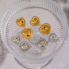 Wholesale Women's Heartshaped Lace Texture Patchwork Stainless Steel Earrings With Vacuum Real Gold Plating
