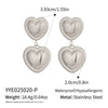Wholesale Women's Heartshaped Lace Texture Patchwork Stainless Steel Earrings With Vacuum Real Gold Plating