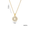Wholesale Women's Heartshaped Necklace With Letter Number Text Pattern Copper Inlaid With Zircon Real Gold Plated Oshaped Chain Pendant Jewelry