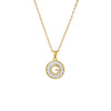 Wholesale Women's Heartshaped Necklace With Letter Number Text Pattern Copper Inlaid With Zircon Real Gold Plated Oshaped Chain Pendant Jewelry