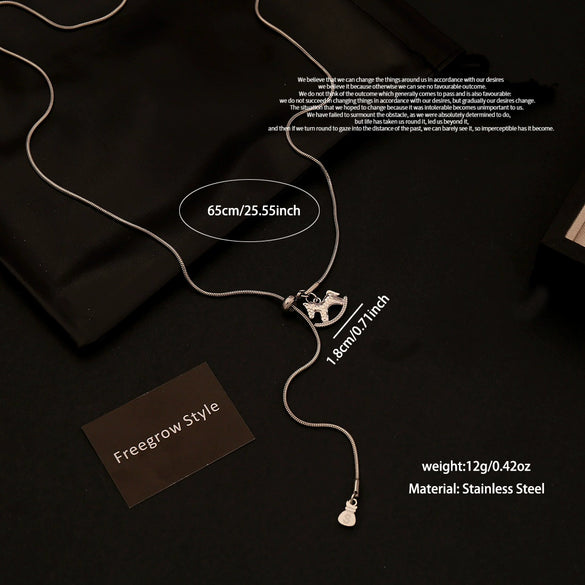 Wholesale Women's Heartshaped Silver Love Pendant Necklace Made Of Highquality Titanium Steel