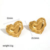 Wholesale Women's Heartshaped Stainless Steel Earrings With Pvd Furnace Vacuum Real Gold Plating