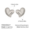 Wholesale Women's Heartshaped Stainless Steel Earrings With Vacuum Real Gold Plating In Pvd Furnace