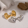 Wholesale Women's Heartshaped Stainless Steel Earrings With Vacuum Real Gold Plating In Pvd Furnace