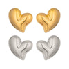 Wholesale Women's Heartshaped Stainless Steel Earrings With Vacuum Real Gold Plating In Pvd Furnace