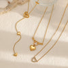 Wholesale Women's Heartshaped Stainless Steel Electroplated 18K Gold Ochain Necklace