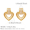 Wholesale Women's Heartshaped Stainless Steel 18K Gold Plated Earrings With Exaggerated Niche Design