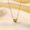 Wholesale Women's Heartshaped Titanium Steel Electroplated Necklace With O Word Chain