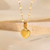 Wholesale Women's Heartshaped Titanium Steel Electroplated Necklace With O Word Chain